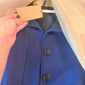 Burberry Royal Blue Wool Coat